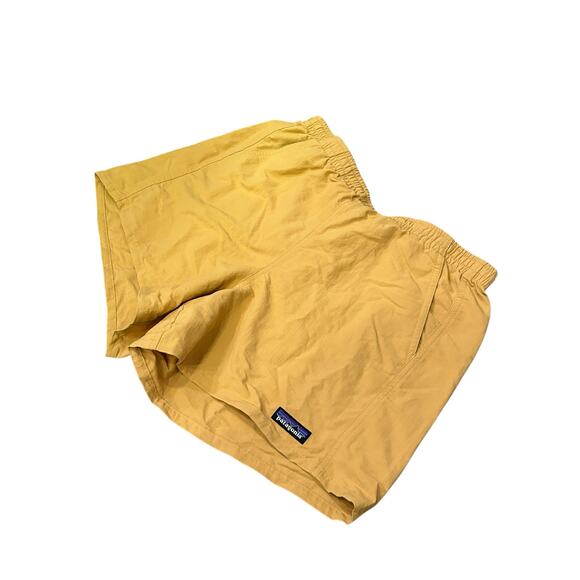 Patagonia Women’s Yellow Baggies Shorts 5” Inseam Size Medium - Picture 2 of 4